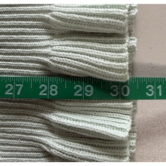 Women's Mint Green Knit Pencil Skirt Ruffle Hem Feminine Romantic Cottagecore M - Picture 8 of 8